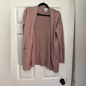 Cozy Pink Open-Front Cardigan